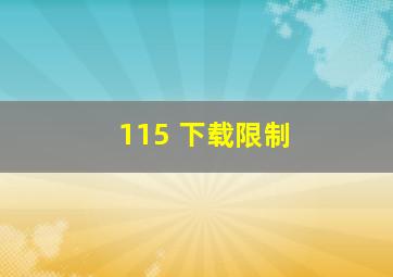 115 下载限制